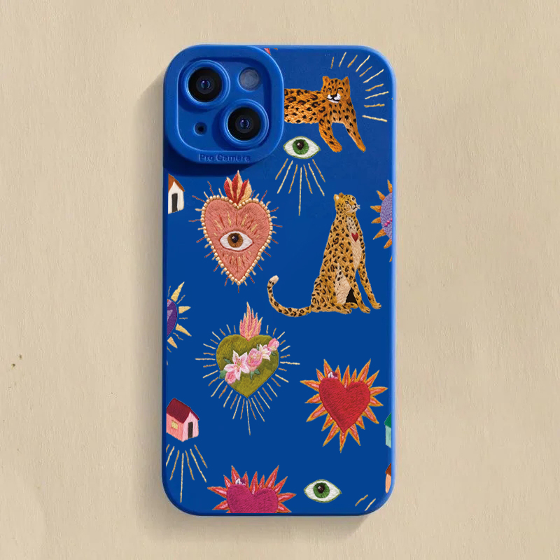 Samsung Galaxy A55 - Floral Leopard Eyes Phone Case For