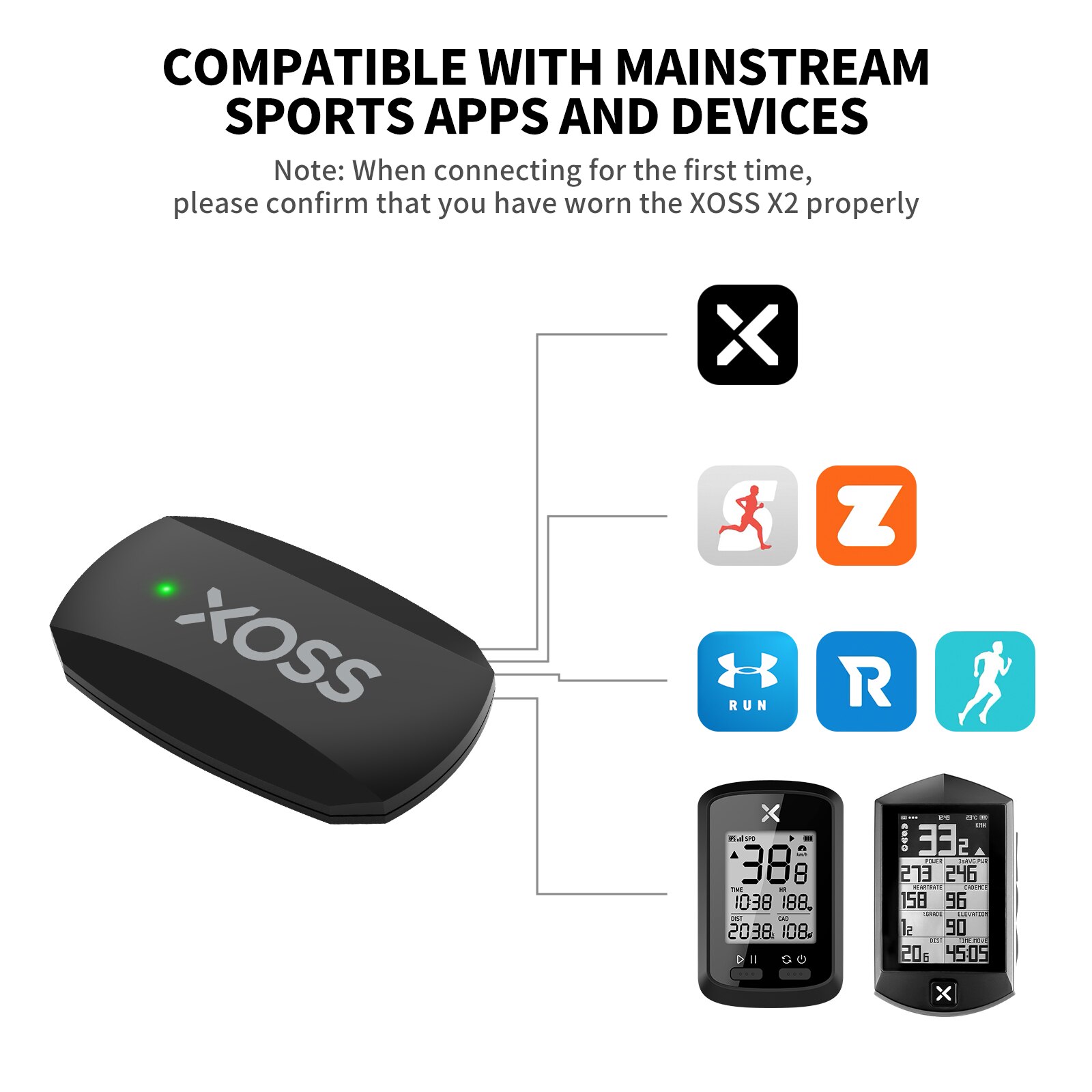 XOSS X2 Chest Strap Heart Rate - Breath Rate Monitor ulasan dan harga