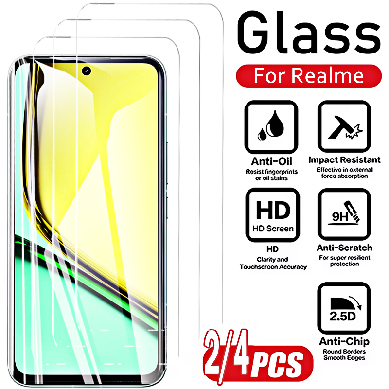 2/4PCS Front Tempered Glass fo - Realme C67 ulasan dan harga