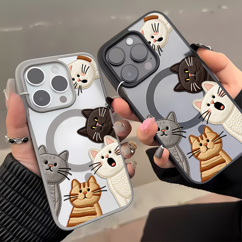 Cute Faux Embroidery Cat Phone - Apple Iphone 15 Pro Max ulasan dan harga